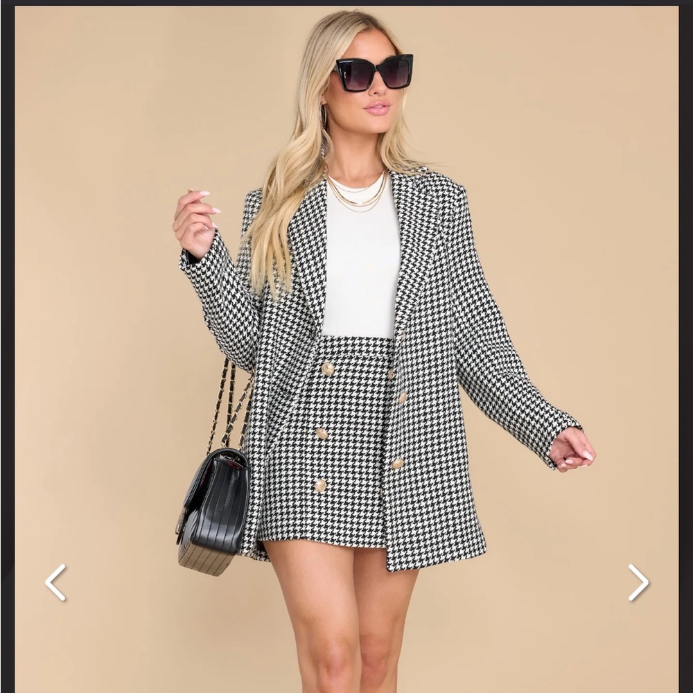 🖤🤍 Black & White Houndstooth Skirt 🤍🖤